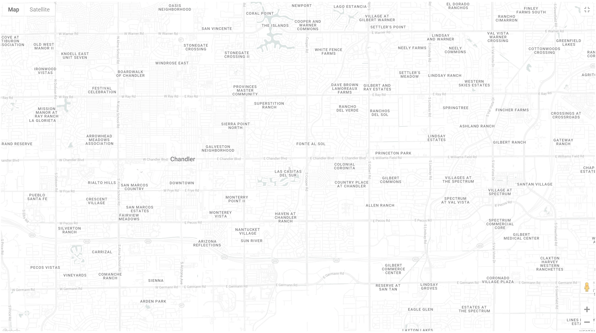 An image of the city of Chandler, Arizona that is grayed out and set as a wide background image.